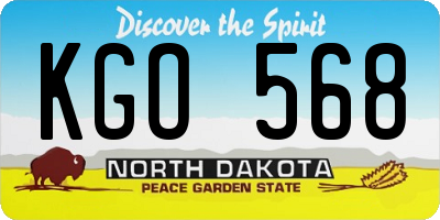 ND license plate KGO568