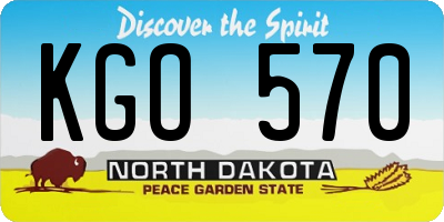 ND license plate KGO570