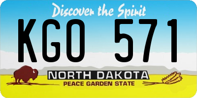 ND license plate KGO571
