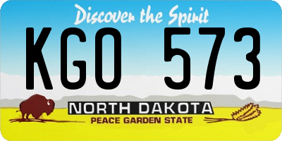 ND license plate KGO573