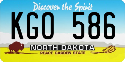 ND license plate KGO586