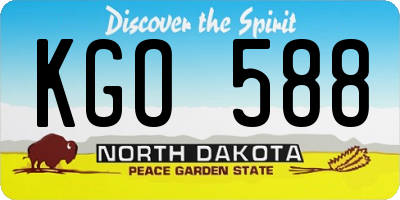 ND license plate KGO588