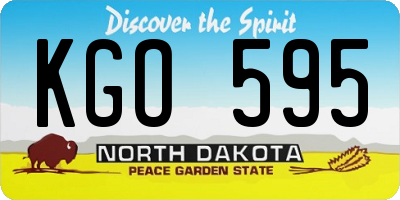 ND license plate KGO595