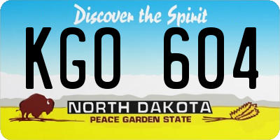 ND license plate KGO604