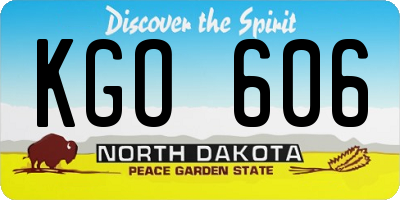 ND license plate KGO606