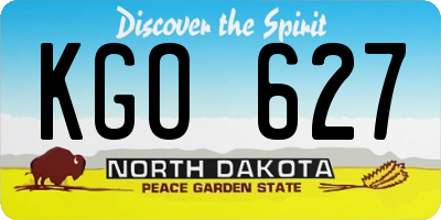 ND license plate KGO627