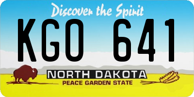 ND license plate KGO641