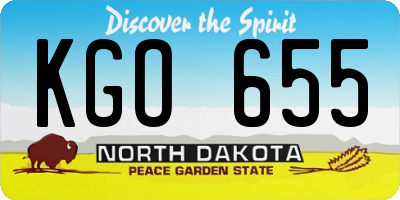 ND license plate KGO655