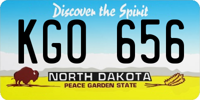 ND license plate KGO656