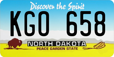 ND license plate KGO658