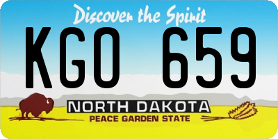 ND license plate KGO659