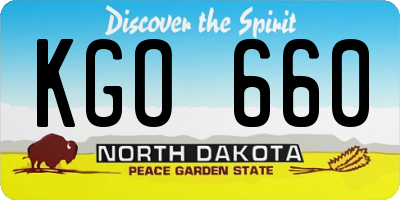 ND license plate KGO660