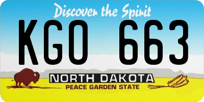 ND license plate KGO663