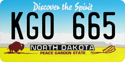 ND license plate KGO665