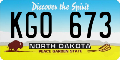 ND license plate KGO673