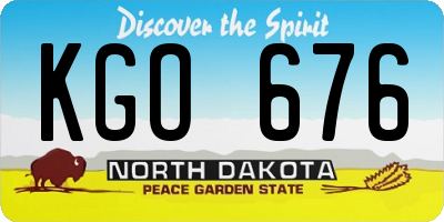 ND license plate KGO676