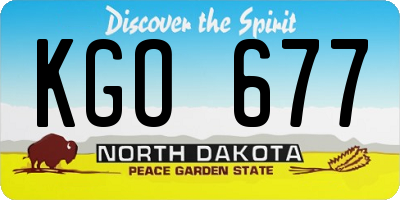 ND license plate KGO677