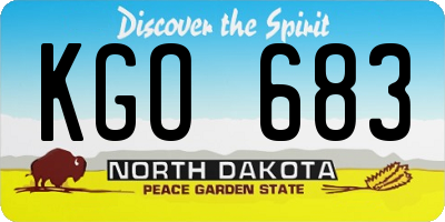 ND license plate KGO683