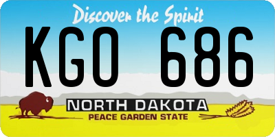 ND license plate KGO686