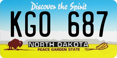 ND license plate KGO687