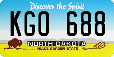 ND license plate KGO688