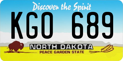 ND license plate KGO689
