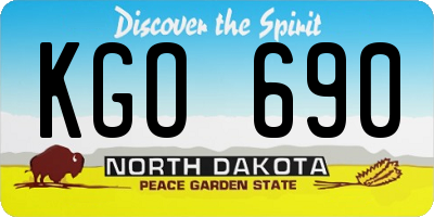 ND license plate KGO690