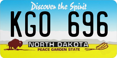 ND license plate KGO696