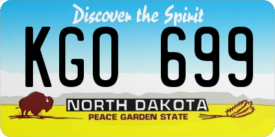 ND license plate KGO699