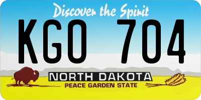 ND license plate KGO704