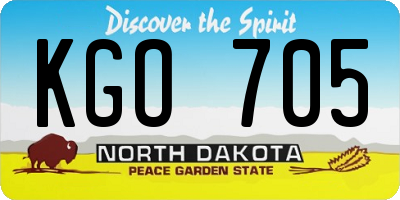 ND license plate KGO705
