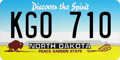 ND license plate KGO710