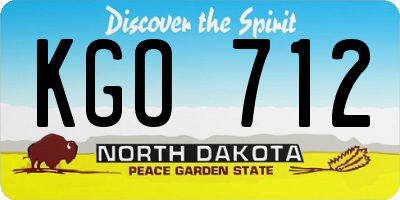 ND license plate KGO712