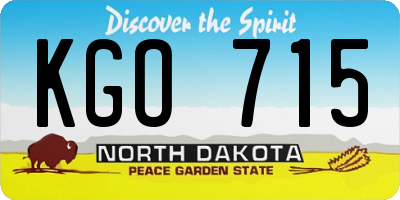 ND license plate KGO715