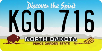 ND license plate KGO716