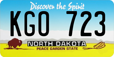 ND license plate KGO723