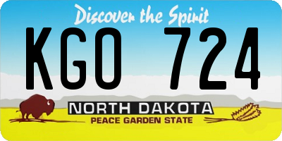 ND license plate KGO724