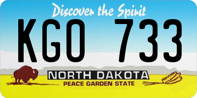ND license plate KGO733