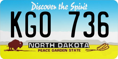 ND license plate KGO736