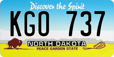 ND license plate KGO737