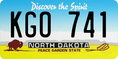 ND license plate KGO741