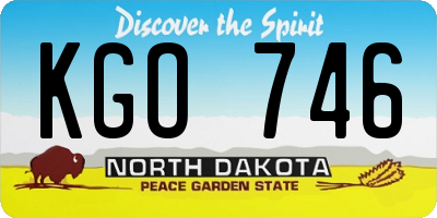 ND license plate KGO746