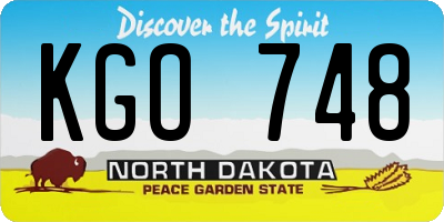 ND license plate KGO748