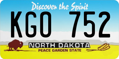 ND license plate KGO752