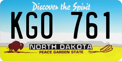 ND license plate KGO761