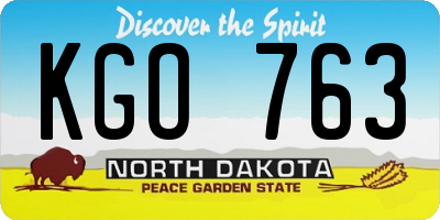ND license plate KGO763