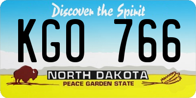ND license plate KGO766