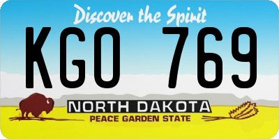 ND license plate KGO769