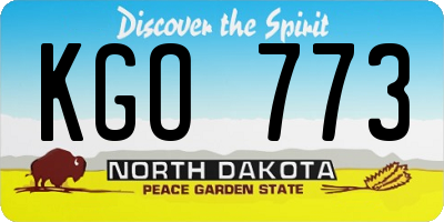 ND license plate KGO773