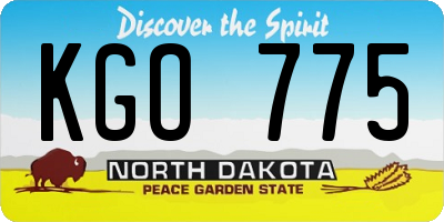 ND license plate KGO775